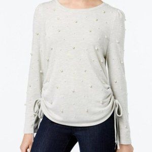 NWT I.N.C. Embellished Ruched Sweater